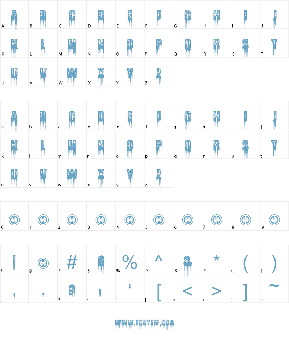Fatal Frost Font Character